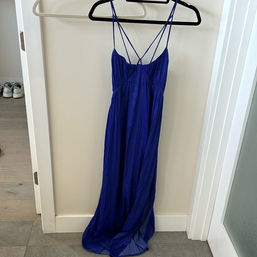 blue anthropologie maxi dress